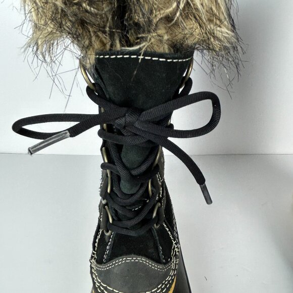 Sorel Boots Womens Size 7 Joan Of Arctic Waterproof Insulated Black Lace Up - Picture 11 of 16